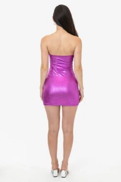 RLA3693 - Lamé Mini Tube Dress -Builtd Store RLA3693 JAIME F shiny pink1k