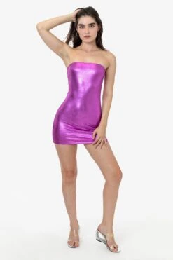 RLA3693 - Lamé Mini Tube Dress -Builtd Store RLA3693 JAIME Fshinypink 1k