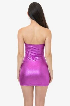RLA3693 - Lamé Mini Tube Dress -Builtd Store RLA3693 JAIME SHINYPINK 3k