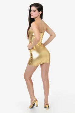 RLA3693 - Lamé Mini Tube Dress -Builtd Store RLA3693 JAIME gldF 1k