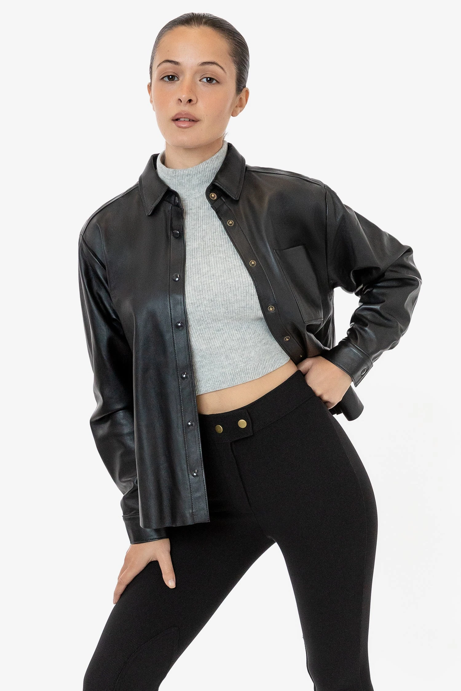 RLH3027 - Leather Button Up 2 RLH3027 - Leather Button Up - Image 2