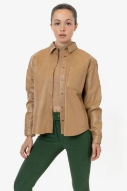 RLH3027 - Leather Button Up 33 RLH3027 - Leather Button Up -Builtd Store RLH3027 CAMEL LAUREN1kvvv