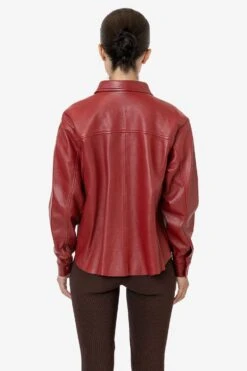 RLH3027 - Leather Button Up 34 RLH3027 - Leather Button Up -Builtd Store RLH3027 LIPSTICK LAUREN2kvvv