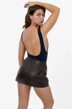 RLH739 - Leather Micro Mini Skort -Builtd Store RLH739 LOU ESPRESSO 2 s