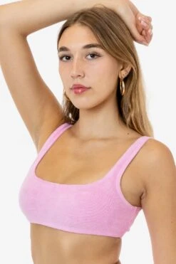 RLT3005 - Loop Terry Squareneck Bra Top -Builtd Store RLT3005 GRACIE BABYPINK 1