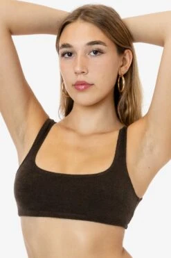 RLT3005 - Loop Terry Squareneck Bra Top -Builtd Store RLT3005 GRACIE BROWN 1