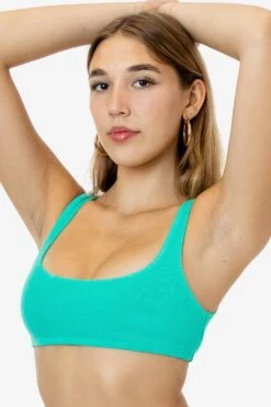 RLT3005 - Loop Terry Squareneck Bra Top -Builtd Store RLT3005 GRACIE POOLGREEN 1