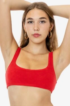 RLT3005 - Loop Terry Squareneck Bra Top -Builtd Store RLT3005 GRACIE RED 1