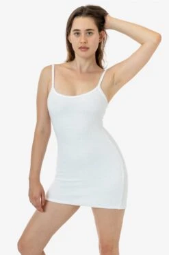 RLT3601 - Loop Terry Spaghetti Mini Dress 39 RLT3601 - Loop Terry Spaghetti Mini Dress -Builtd Store RLT3601 RACHEL WHITE 1