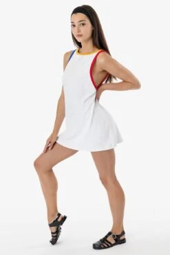 RLT3629 - Loop Terry Boatneck A-Line Dress -Builtd Store RLT3629 WHTPRI 2F