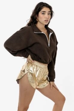 RNF304F - Metallic Nylon Foil Women's Running Shorts -Builtd Store RNF304F GOLD 1 s