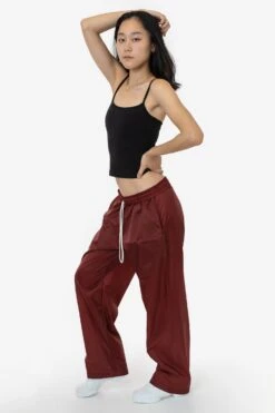 RNF445 Unisex - Lightweight Nylon Taffeta Wide Leg Pant 31 RNF445 Unisex - Lightweight Nylon Taffeta Wide Leg Pant -Builtd Store RNF445 JENN MAHOGANY