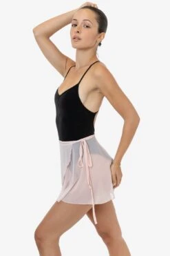 RNS300 - Micro Mesh Ballet Wrap Skirt -Builtd Store RNS300 LTPINK 2f