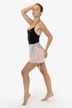 RNS300 - Micro Mesh Ballet Wrap Skirt -Builtd Store RNS300 LTPINK 3f