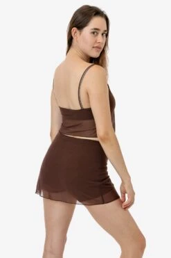 RNS778 - Micro Mesh Spaghetti Tank -Builtd Store RNS778 RNS780 BROWN 2
