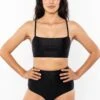 RNT075 - The Monochromatic Minimalist Crop Swim Top