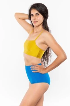 RNT075 - The Monochromatic Minimalist Crop Swim Top -Builtd Store RNT075 Chartreuse 2
