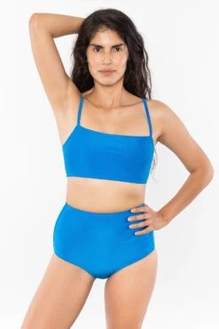 RNT075 - The Monochromatic Minimalist Crop Swim Top -Builtd Store RNT075 OceanBlue 1