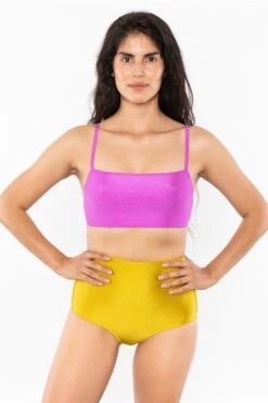 RNT075 - The Monochromatic Minimalist Crop Swim Top -Builtd Store RNT075 Violet 2
