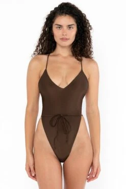 RNT109 - Vintage High Cut One Piece -Builtd Store RNT109 Chocolate 1