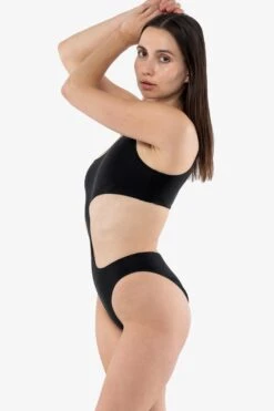 RNT120 - Asymmetrical One Piece Swimsuit -Builtd Store RNT120 Black2