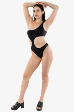 RNT120 - Asymmetrical One Piece Swimsuit -Builtd Store RNT120 Black4