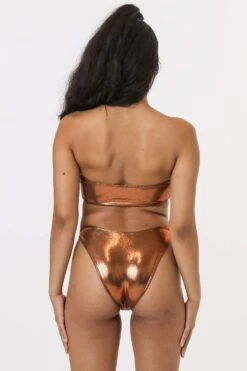 RMH8393 - Shiny Matrix Tube Bikini Top -Builtd Store RNT3009 bronze 2