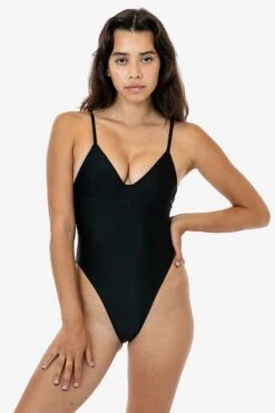 RNT312 - Spaghetti Bra One Piece Bathing Suit -Builtd Store RNT312 BLACKS
