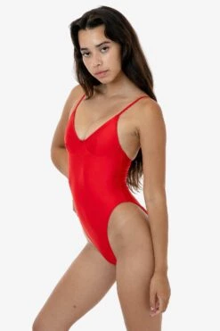 RNT312 - Spaghetti Bra One Piece Bathing Suit -Builtd Store RNT312 LIPSTICK 2S