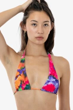 RNT3253P - Printed Halter String Bikini Top -Builtd Store RNT3253 7S