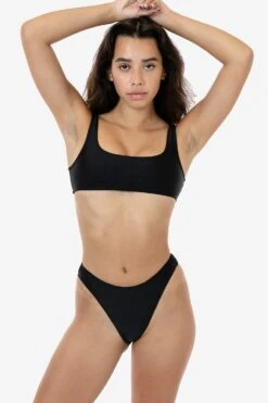 RNT3269 - High Waist High Cut Bikini Bottom -Builtd Store RNT3269 BLACK 1S