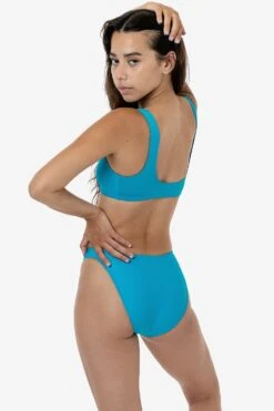RNT3269 - High Waist High Cut Bikini Bottom -Builtd Store RNT3269 TEAL 2S