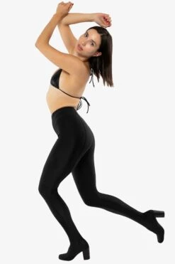 RNTSHOE01 - Nylon Tricot Heeled Leggings -Builtd Store RNTSHOE01 Black5