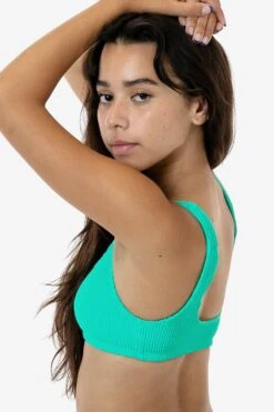 RPC3005 - Crinkle Squareneck Bikini Top -Builtd Store RPC3005 LAGOON 2S