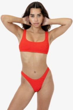 RPC3009 - Crinkle High Cut Swim Bottom -Builtd Store RPC3009 POPPY 1S