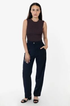 RSAPP350 - Poly Pleated Straight Leg Pant -Builtd Store RURIKA 1 s