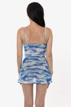 RNS778P - Printed Micro Mesh Spaghetti Tank -Builtd Store RURIKA SET 14S