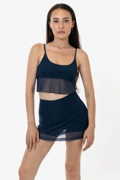 RNS778P - Printed Micro Mesh Spaghetti Tank -Builtd Store RURIKA SET 3S