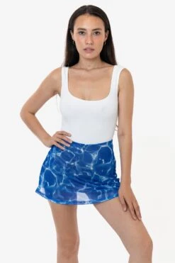 RNS780P - Printed Micro Mesh Skort -Builtd Store RURIKA SKORT 7S