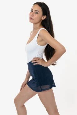RNS780P - Printed Micro Mesh Skort -Builtd Store RURIKA SKORT 9S