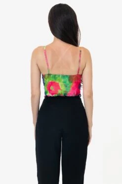 RNS778P - Printed Micro Mesh Spaghetti Tank -Builtd Store RURIKA TANK 1S