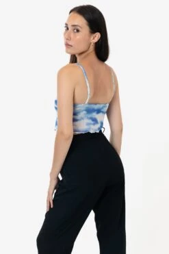 RNS778P - Printed Micro Mesh Spaghetti Tank -Builtd Store RURIKA TANK 3S