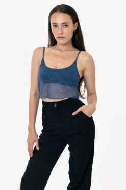 RNS778P - Printed Micro Mesh Spaghetti Tank -Builtd Store RURIKA TANK 8S