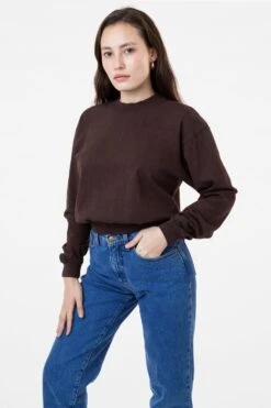 1804GD - Long Sleeve Garment Dye Cropped Mockneck -Builtd Store RURIKA CHOCOLATE S