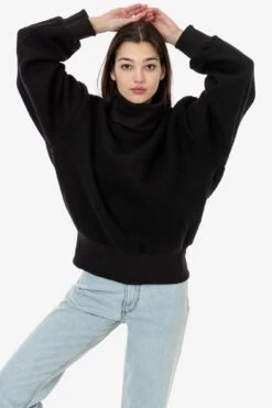 RWHR313 - Wool Turtleneck Sweater With Heavy Cotton Rib -Builtd Store RWHR13 BLACKf