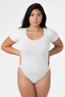 B115CTS - Short Sleeve Thong Bodysuit -Builtd Store SHORTSLEEVE TH BS WHITE MEDIUM 04AR