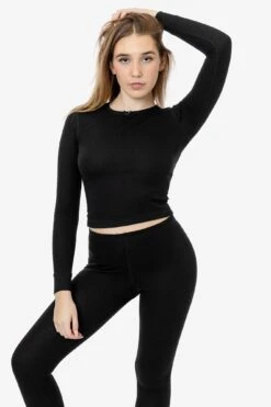 T3007 - Baby Thermal L/S Top -Builtd Store T3007 BLK 2sf