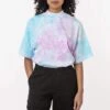 1825TD - Tie Dye Oversized Short Sleeve High Mockneck T-shirt