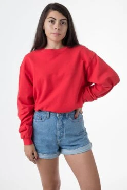 MWT07GD Unisex - Long Sleeve Garment Dye French Terry Pullover -Builtd Store THALIA TOMATO