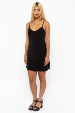 TN100GD - Tencel Mini Slip Dress -Builtd Store TN100GD Black6